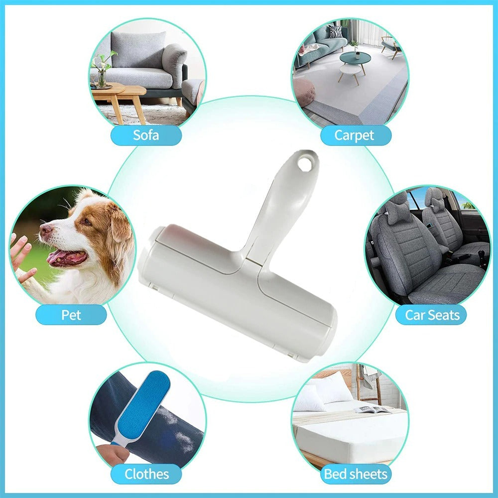 Pet Hair Roller Remover Lint Brush 2-Way Dog Cat Comb Tool Convenient